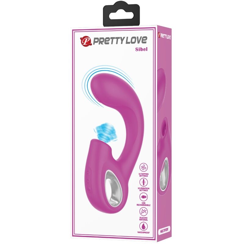 PRETTY LOVE - SIBEL SIBEL G-SPOT Sensory Device + CLITORIS STIMULATOR 10 VIBRATIONS PURPLE