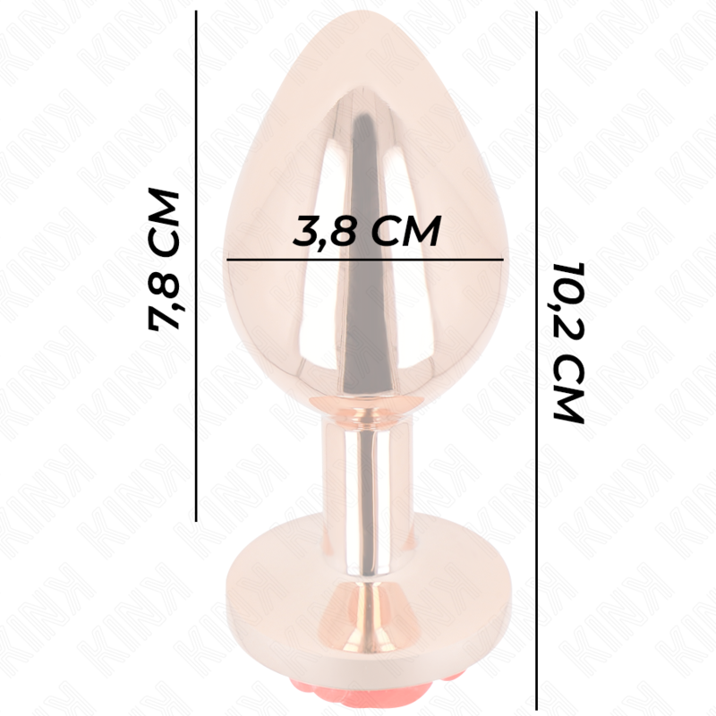 KINK - ROSÉGOLDENER ANLALPLUG MIT ROTER ROSE L
