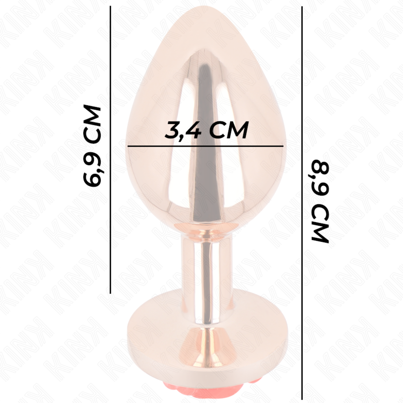 KINK - ROSÉGOLD ANALPLUG MIT ROTER ROSE M