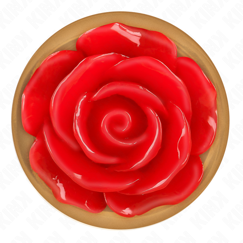 KINK - ROSÉGOLD ANALPLUG MIT ROTER ROSE M