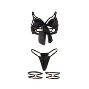 SUBBLIME - 955199 BRA SET WITH ADJUSTABLE BLACK BOW S/M