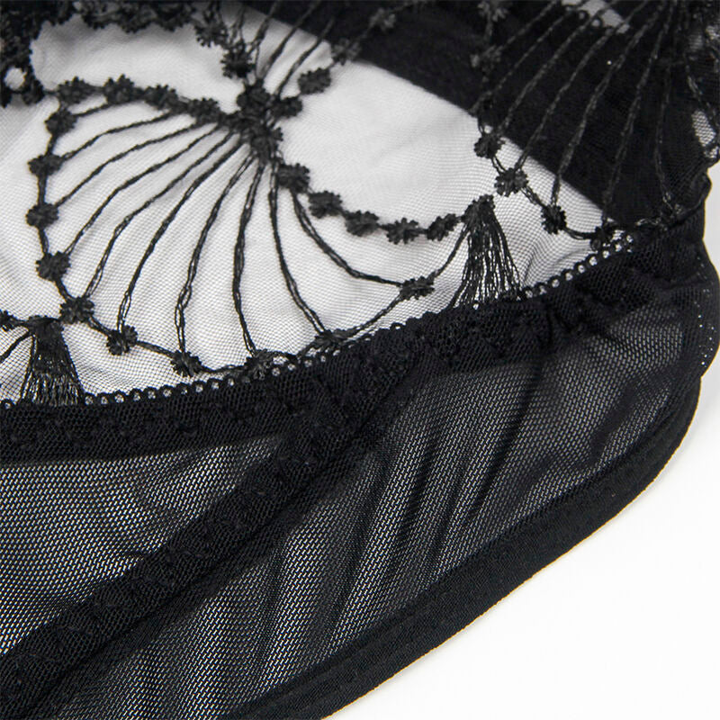 SUBBLIME - 955212 TRANSPARENTER BODY MIT SCHWARZER SPITZENAPPLIKATION S/M