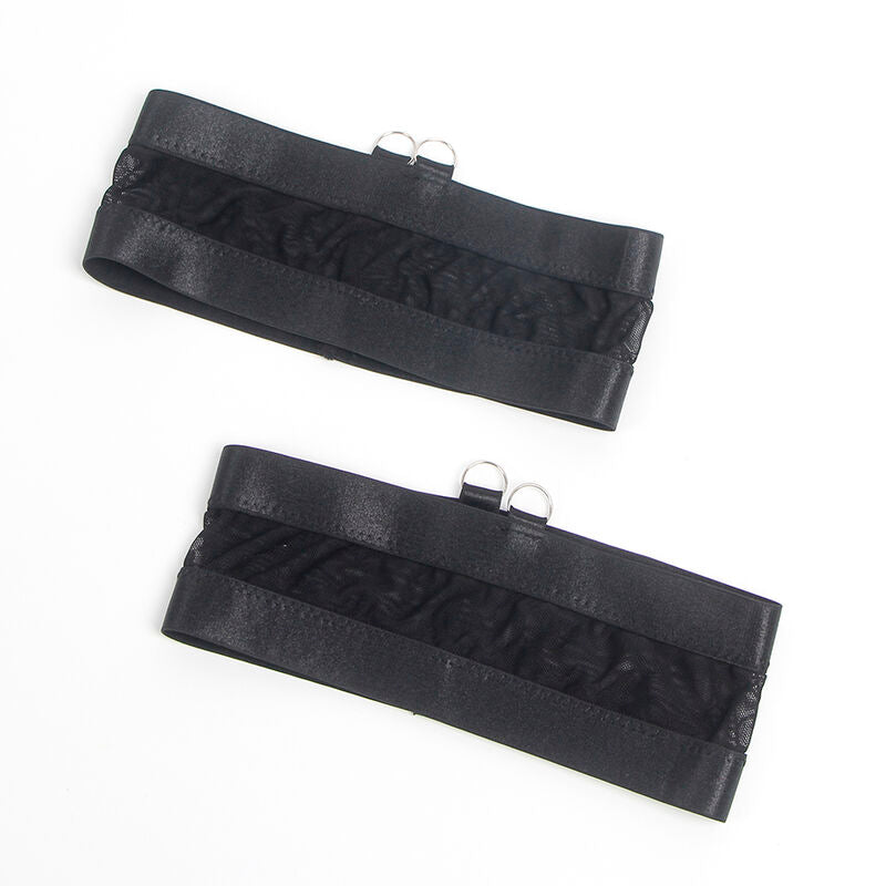 SUBBLIME - 955236 SCHWARZER BONDAGE-BH MIT STRÜMPFBAND-SET S/M