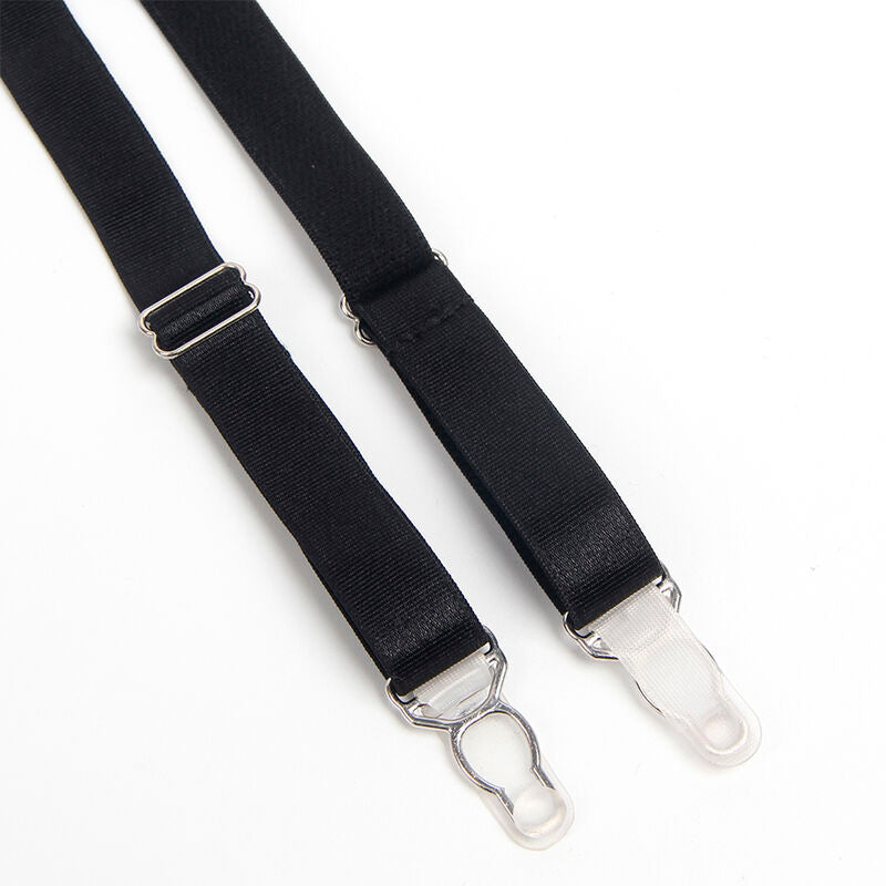 SUBBLIME - 955236 SCHWARZER BONDAGE-BH MIT STRÜMPFBAND-SET S/M