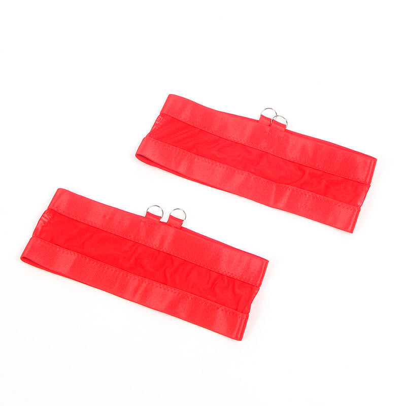 SUBBLIME - 955250 ROTER BONDAGE-BH MIT STRUMPFHALTER-SET S/M