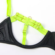 SUBBLIME - 955274 BH-SET MIT HALSKETTE UND BEINDETAILS NEONGRÜN S/M