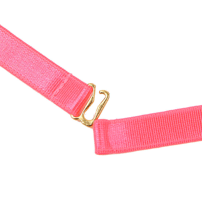 SUBBLIME - 955298 BH-SET MIT HALSKETTE UND BEINDETAILS LEUCHTENDES PINK S/M
