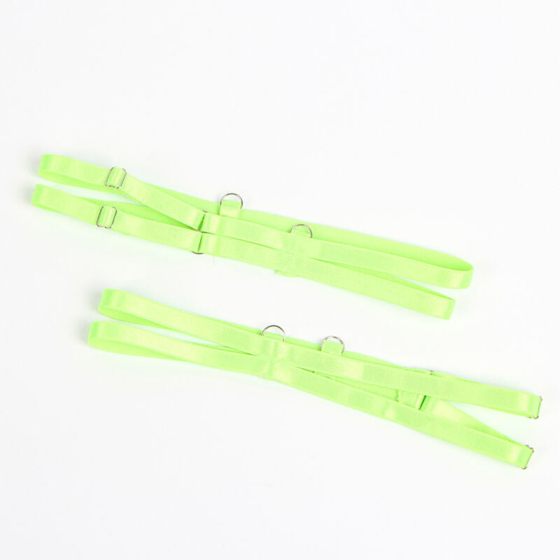 SUBBLIME - 955311 BH-SET MIT SPITZE UND STRUMPFBANDGRÜN UND BLAU S/M