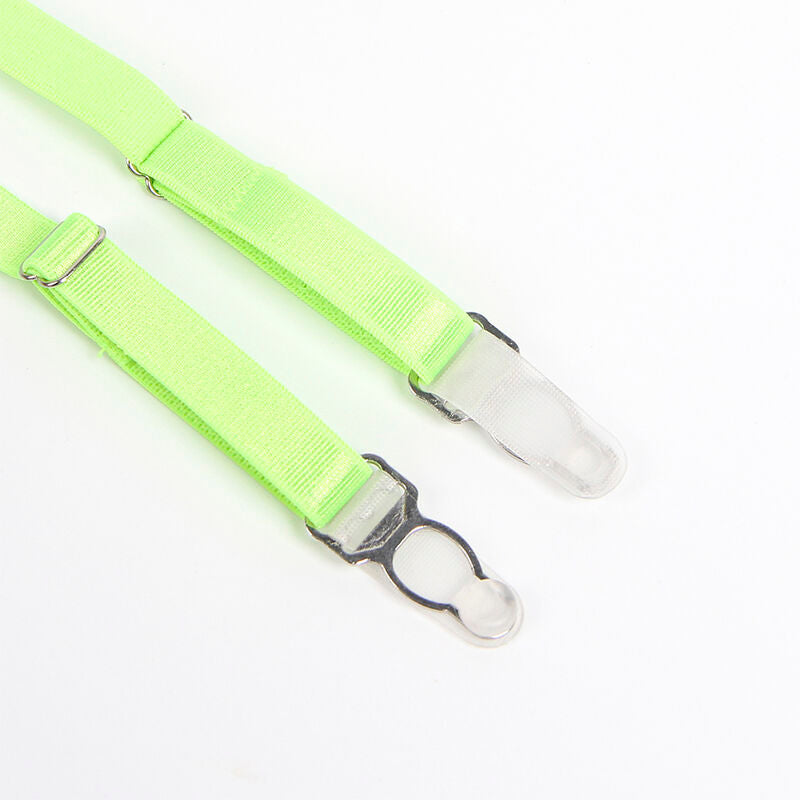 SUBBLIME - 955311 BH-SET MIT SPITZE UND STRUMPFBANDGRÜN UND BLAU S/M