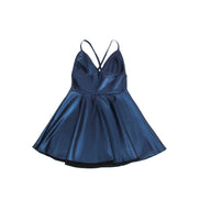 LEDER KLEID MIT BLAUEN TRÄGERN
