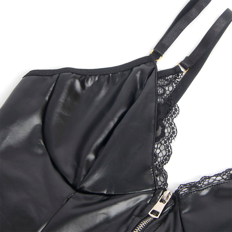 SUBBLIME - 955458 SCHWARZES LEDER REISSVERSCHLUSS BODY S/M