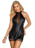 HALTER NECK DRESS WITH TRANSPARENCIES