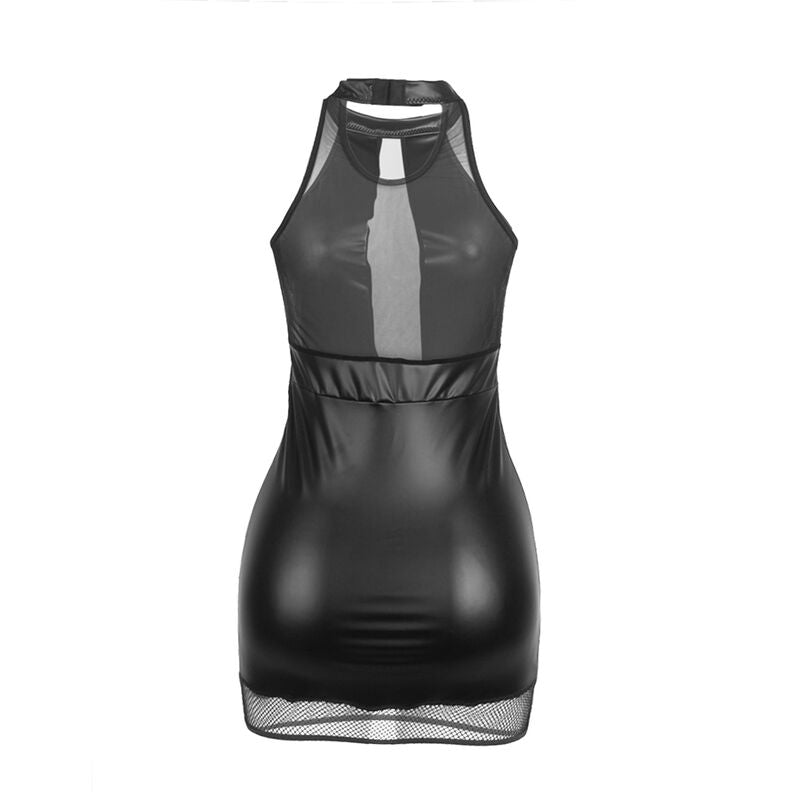 HALTER NECK DRESS WITH TRANSPARENCIES