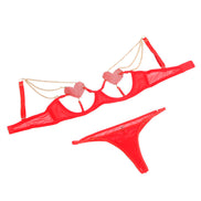 SUBBLIME – 955526 BH-SET MIT KETTEN UND NETZH ERZ ROT L/XL