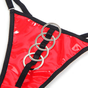 SUBBLIME - 955533 ROT LACKLEDER MESH REISSVERSCHLUSS BH-SET S/M