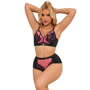 SUBBLIME - 955588 ROSA LACKLEDER MESH REISSVERSCHLUSS BH-SET L/XL
