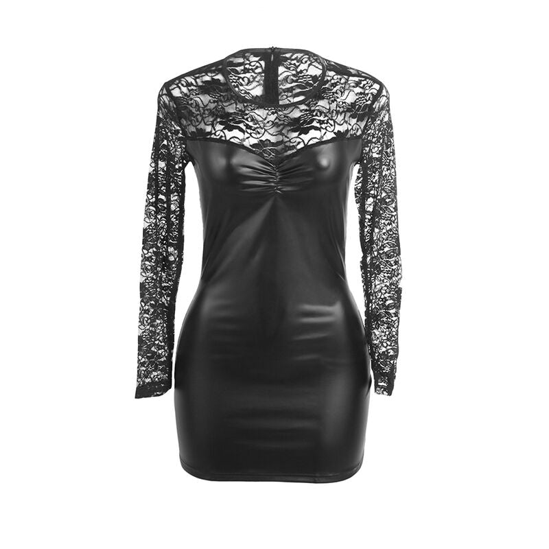 SUBBLIME - 955601 LANGÄRMLIGES KLEID MIT SCHWARZER SPITZE L/XL