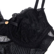 SUBBLIME - 955625 SPITZENBODY MIT UNTEREM VERSCHLUSS SCHWARZ L/XL