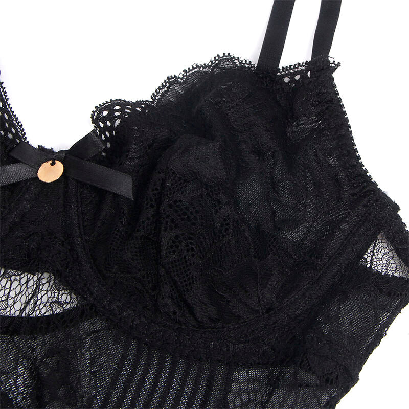 SUBBLIME - 955625 SPITZENBODY MIT UNTEREM VERSCHLUSS SCHWARZ L/XL