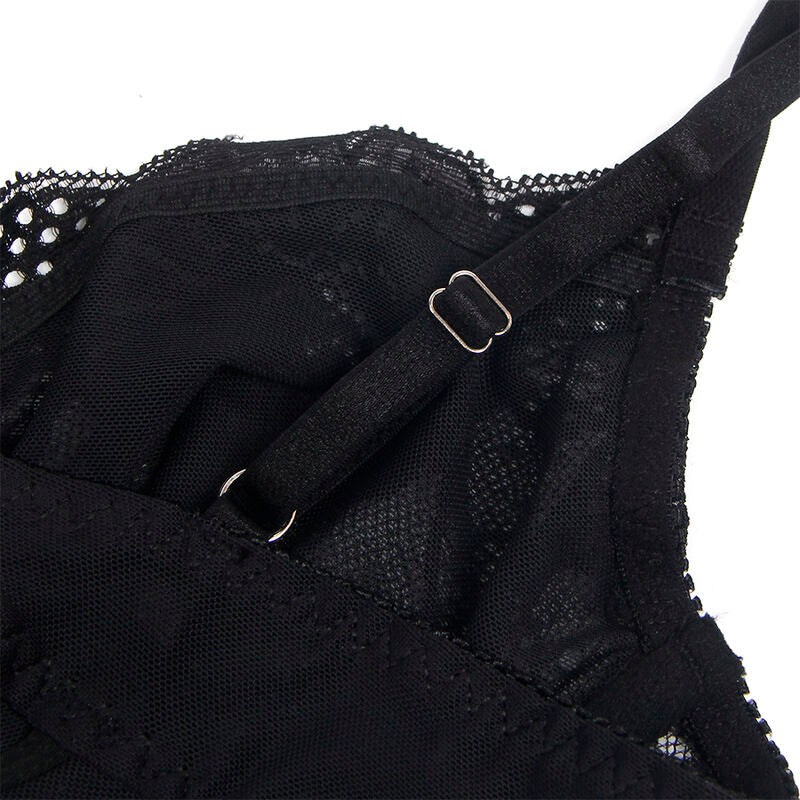 SUBBLIME - 955625 SPITZENBODY MIT UNTEREM VERSCHLUSS SCHWARZ L/XL
