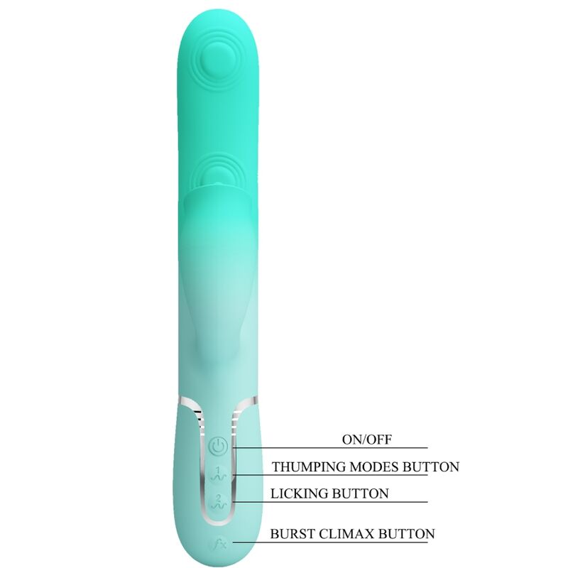 PRETTY LOVE - GIGI MULTIFUNCTION RABBIT Sensory Device AQUA GREEN