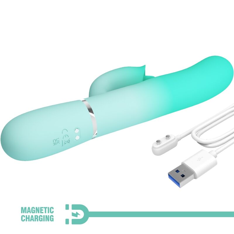 PRETTY LOVE - GIGI MULTIFUNCTION RABBIT Sensory Device AQUA GREEN