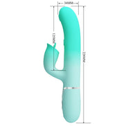 PRETTY LOVE - GIGI MULTIFUNCTION RABBIT Sensory Device AQUA GREEN
