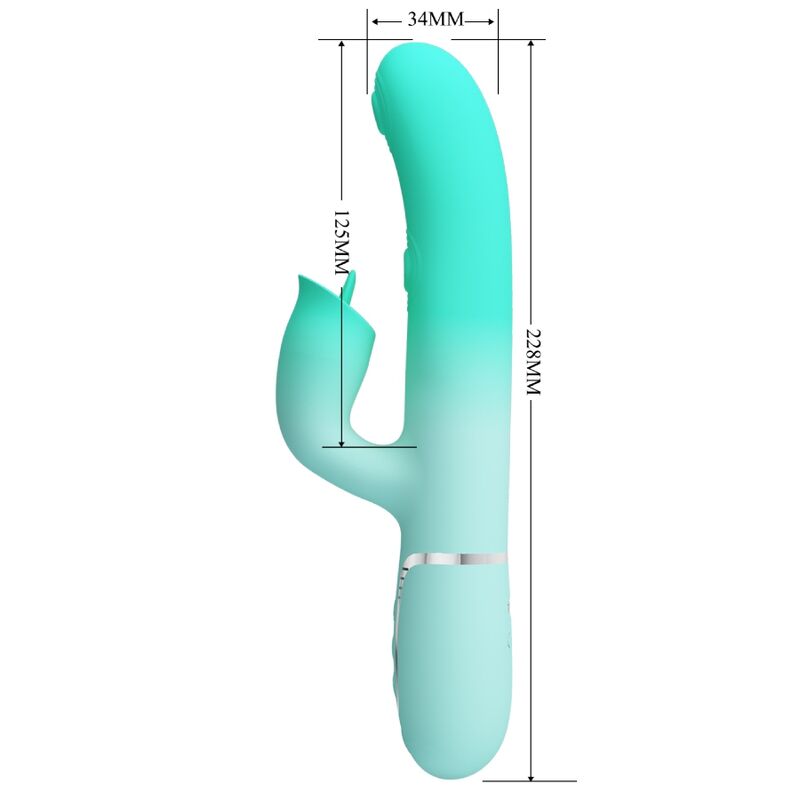 PRETTY LOVE - GIGI MULTIFUNCTION RABBIT Sensory Device AQUA GREEN