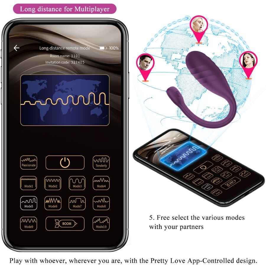PRETTY LOVE - LEVIATHAN APP CONTROLLED Sensory Device PURPLE