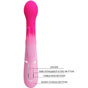 PRETTY LOVE - DEJON 3 IN 1 MULTIFUNCTION RABBIT Sensory Device PINK