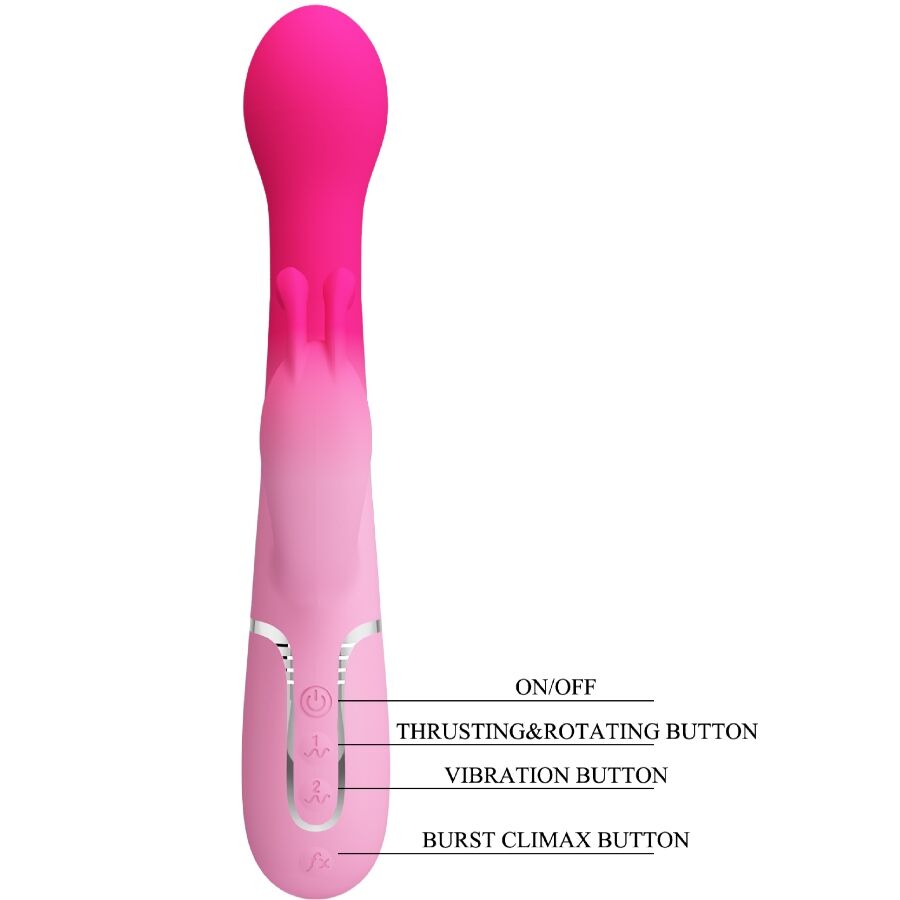 PRETTY LOVE - DEJON 3 IN 1 MULTIFUNCTION RABBIT Sensory Device PINK