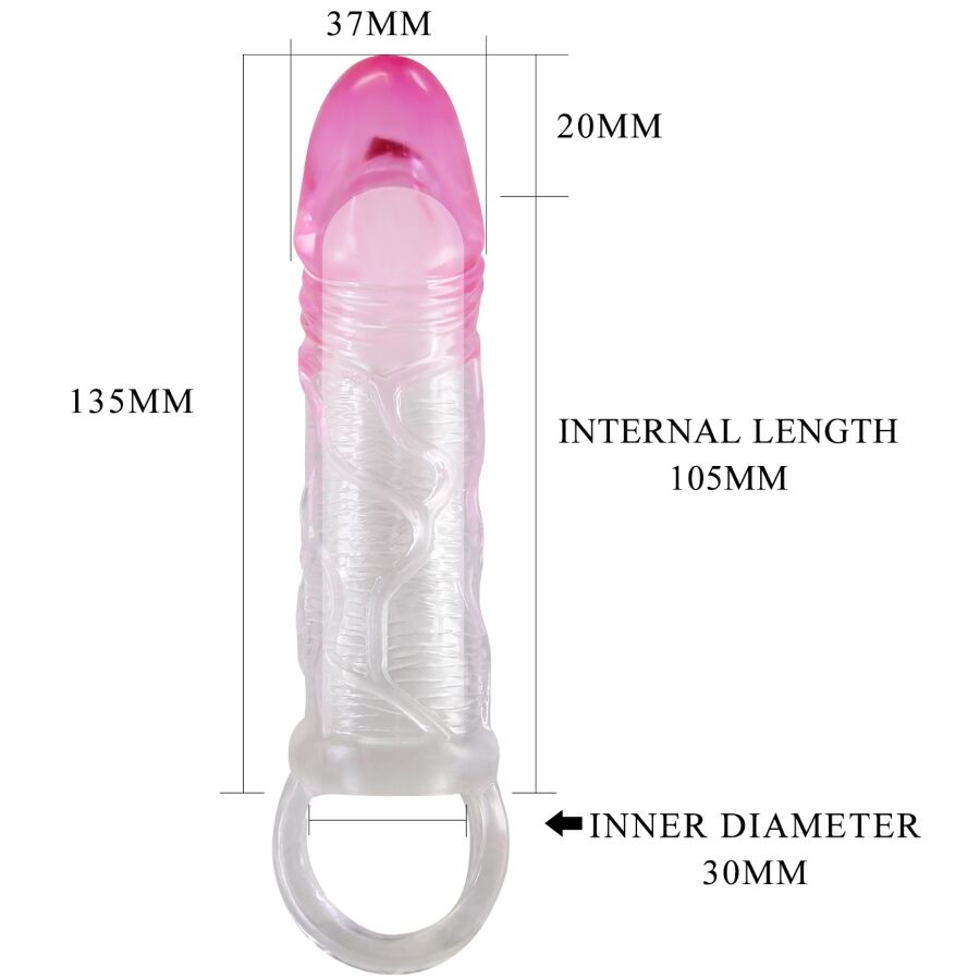 PRETTY LOVE - ODES REALISTISCHE 2 CM VERGRÖSSERUNGSHÜLLE FÜR PENIS PINK
