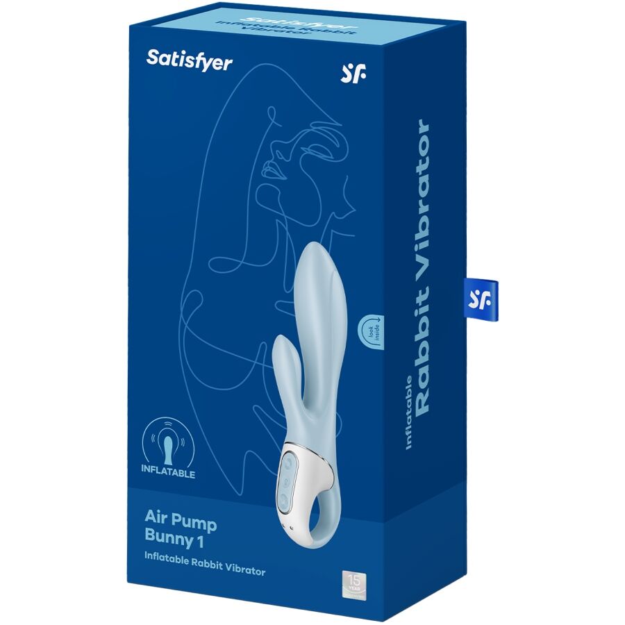SATISFYER - AIR PUMP BUNNY 1 INFLATABLE RABBIT Sensory Device BLUE