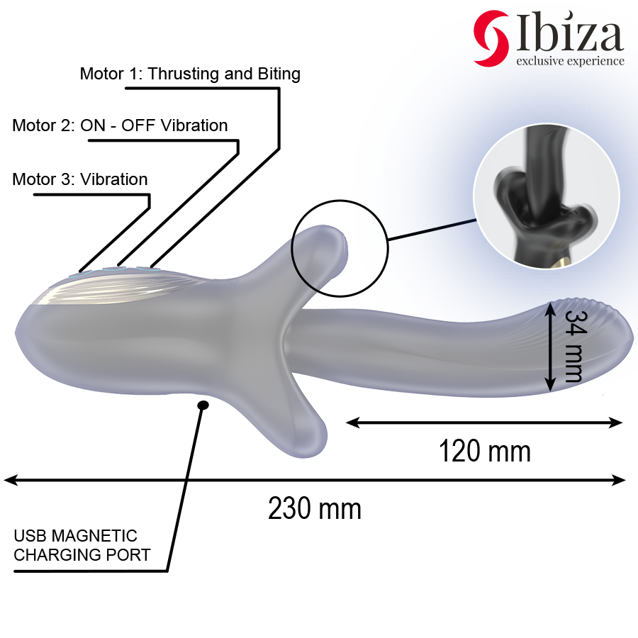 IBIZA - POWERFUL Sensory Device WITH THRUSTING AND BITING EFFECT