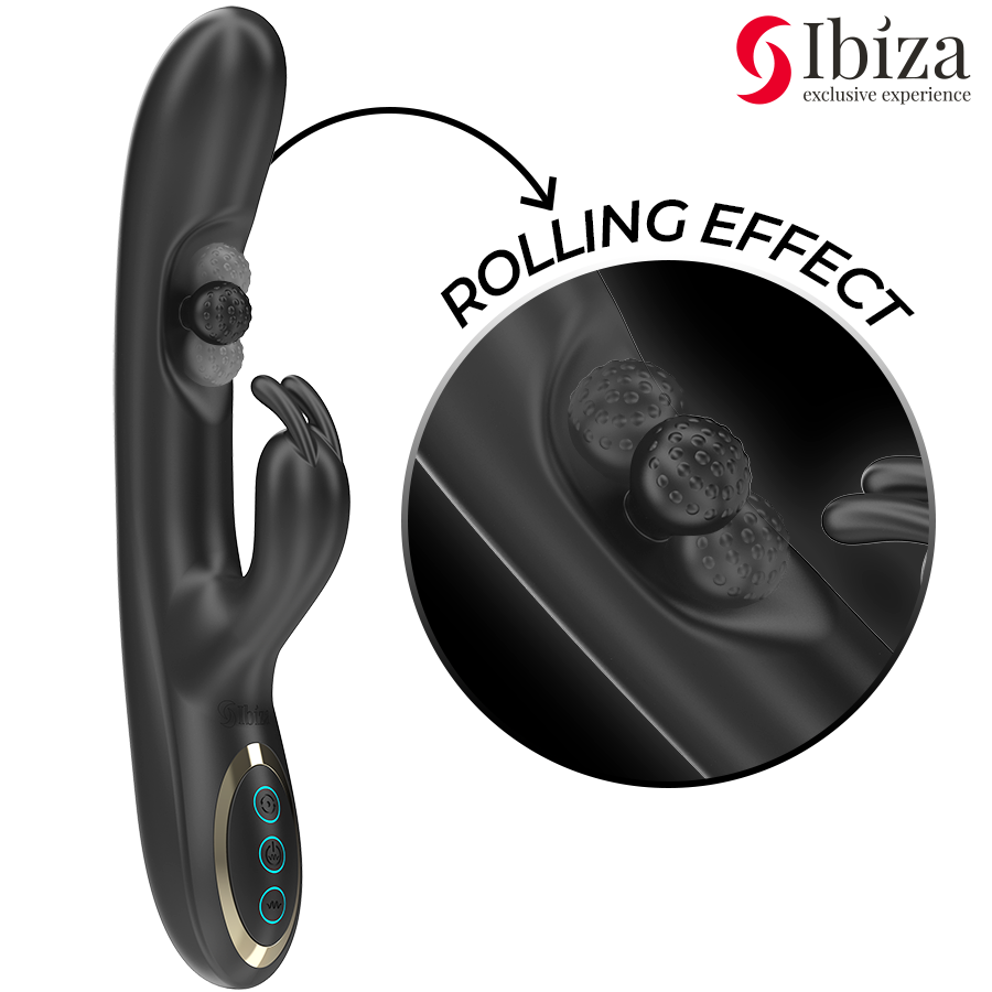 IBIZA - POWERFUL RABBIT Sensory Device WITH MASSAGING ROLLING PEARL