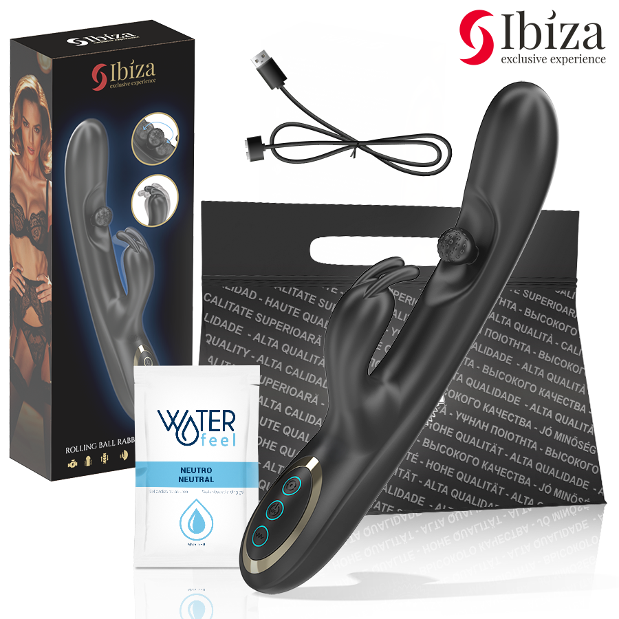 IBIZA - POWERFUL RABBIT Sensory Device WITH MASSAGING ROLLING PEARL