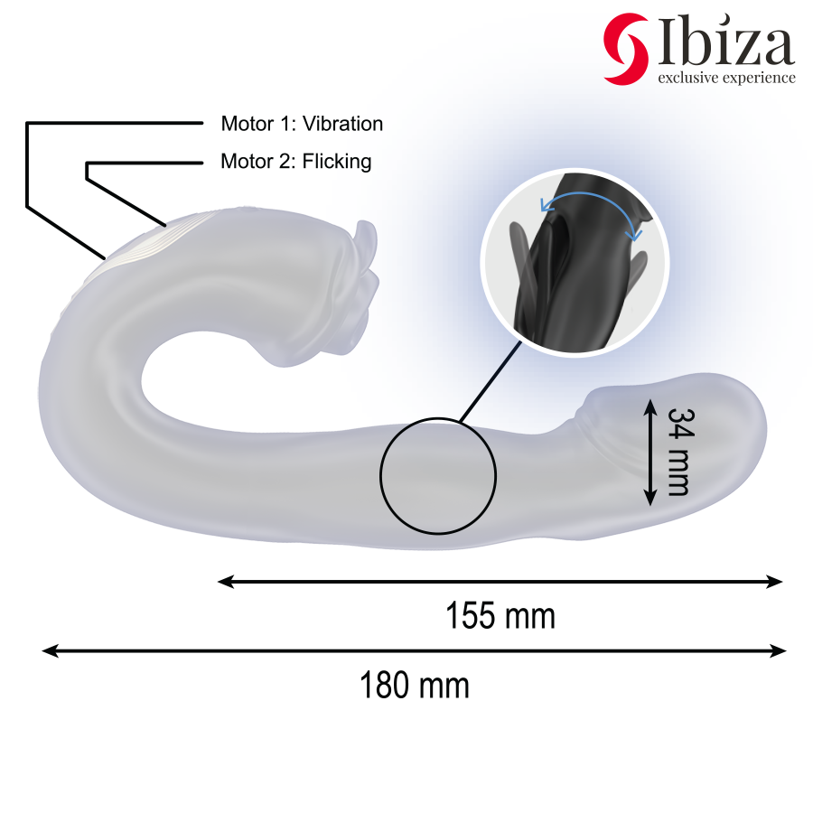 IBIZA - ROSE Sensory Device FLICKING EFFECT AND CLIT STIMULATOR