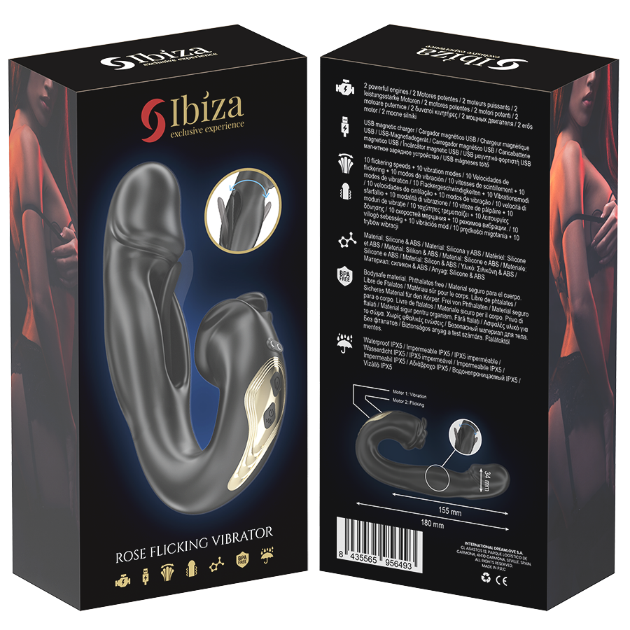 IBIZA - ROSE Sensory Device FLICKING EFFECT AND CLIT STIMULATOR