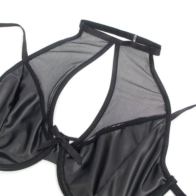 SUBBLIME - 957582 LEDER-BH UND ROCK-SET SCHWARZ S/M