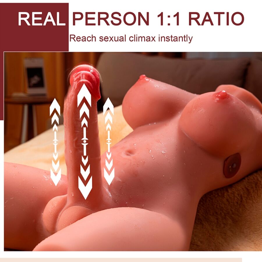 XISE - MIAH LADY BOY FRAUENOBERKÖRPER MIT Wellness-Gerät MIT VIBRATION UND STOSSFUNKTION 55 CM