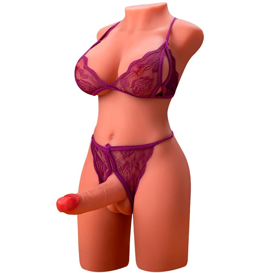 XISE - MIAH LADY BOY FRAUENOBERKÖRPER MIT Wellness-Gerät MIT VIBRATION UND STOSSFUNKTION 55 CM