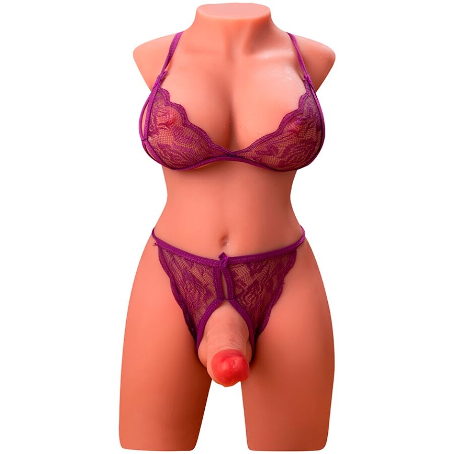 XISE - MIAH LADY BOY FRAUENOBERKÖRPER MIT Wellness-Gerät MIT VIBRATION UND STOSSFUNKTION 55 CM
