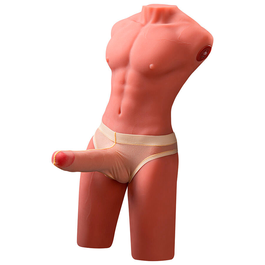 XISE - JASON HALBKÖRPER REALISTISCHER MÄNNLICHER TORSO MIT SCHUB- UND VIBRATIONSFUNKTION 55 CM