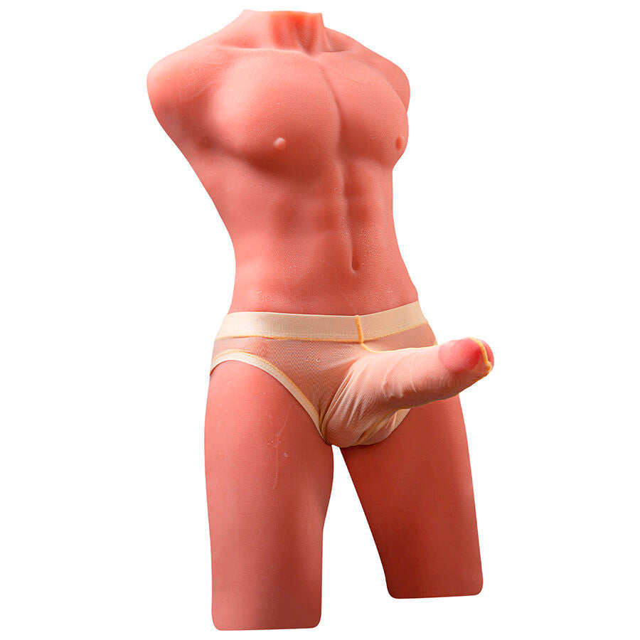 XISE - JASON HALBKÖRPER REALISTISCHER MÄNNLICHER TORSO MIT SCHUB- UND VIBRATIONSFUNKTION 55 CM