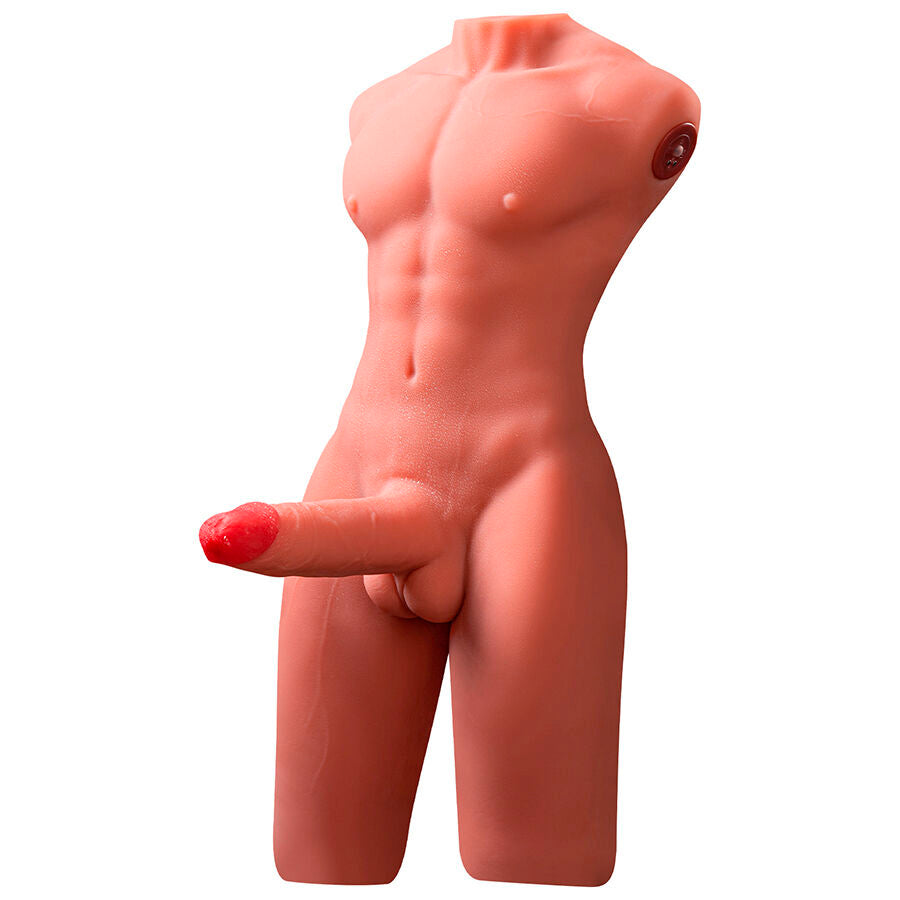 XISE - JASON HALBKÖRPER REALISTISCHER MÄNNLICHER TORSO MIT SCHUB- UND VIBRATIONSFUNKTION 55 CM