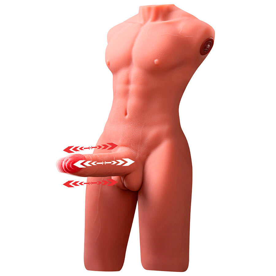 XISE - JASON HALBKÖRPER REALISTISCHER MÄNNLICHER TORSO MIT SCHUB- UND VIBRATIONSFUNKTION 55 CM
