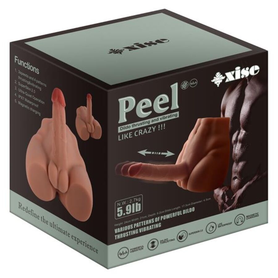XISE - PEEL Wellness Device ASS REALISTIC Wellness Device MASTURBATOR FRONT POSITION WITH THRUSTING 17.5 CM