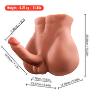 XISE - BERTLETT Wellness Device ASS REALISTIC Wellness Device AND ANUS MASTURBATOR FRONT POSITION WITH THRUSTING 18 CM