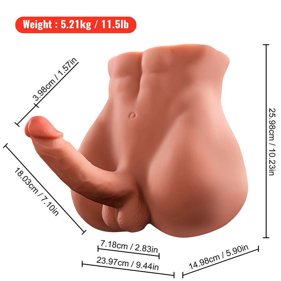 XISE - BERTLETT Wellness Device ASS REALISTIC Wellness Device AND ANUS MASTURBATOR FRONT POSITION WITH THRUSTING 18 CM