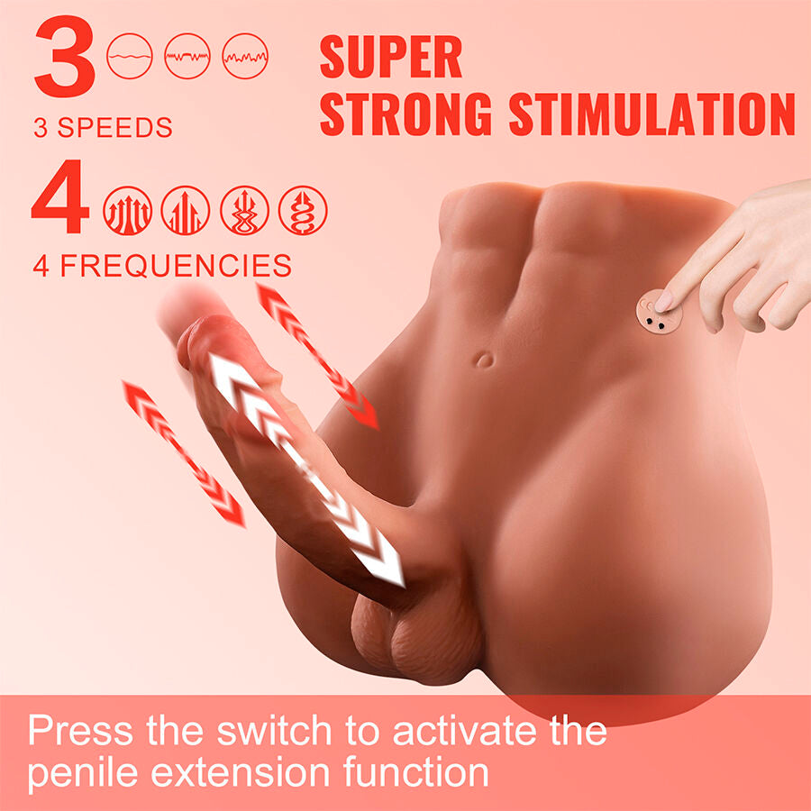 XISE - BERTLETT Wellness Device ASS REALISTIC Wellness Device AND ANUS MASTURBATOR FRONT POSITION WITH THRUSTING 18 CM